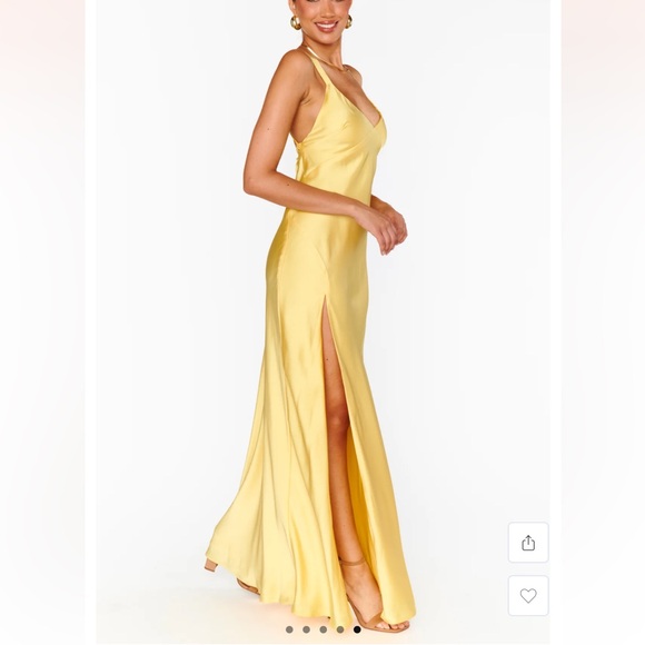 Show Me Your MuMu Dresses & Skirts - NWT Show Me Your Mumu Anderson Maxi Dress ~ Yellow Luxe Satin XXS